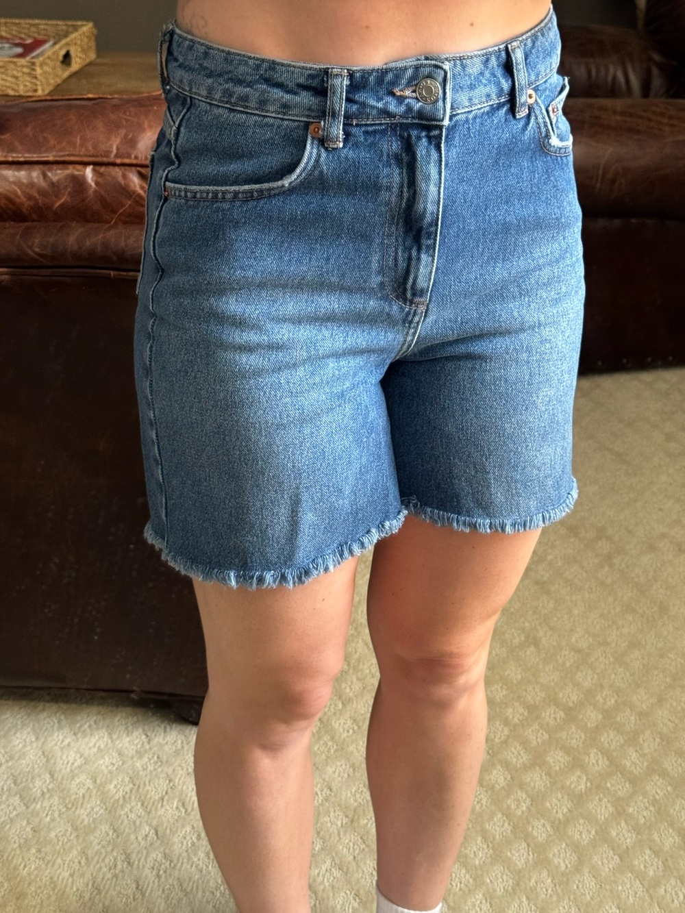 NA-KD Classic High-Rise Denim Shorts